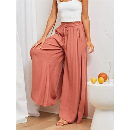Baggy Elastic Waist Wide Leg Pants