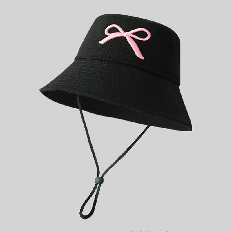 Elegant Bow Embroidered Bucket Hat