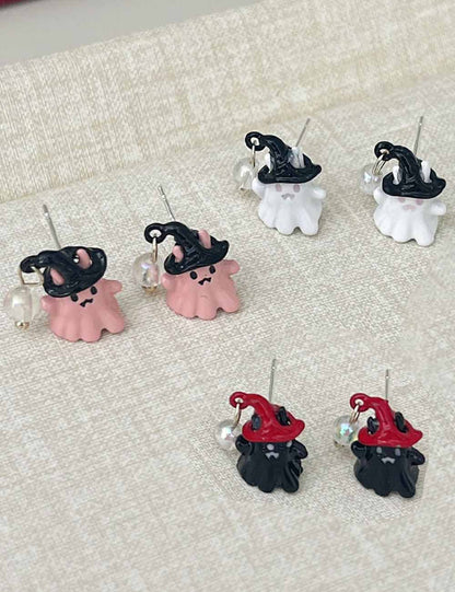 Cute Halloween Mini Ghost Stud Earrings