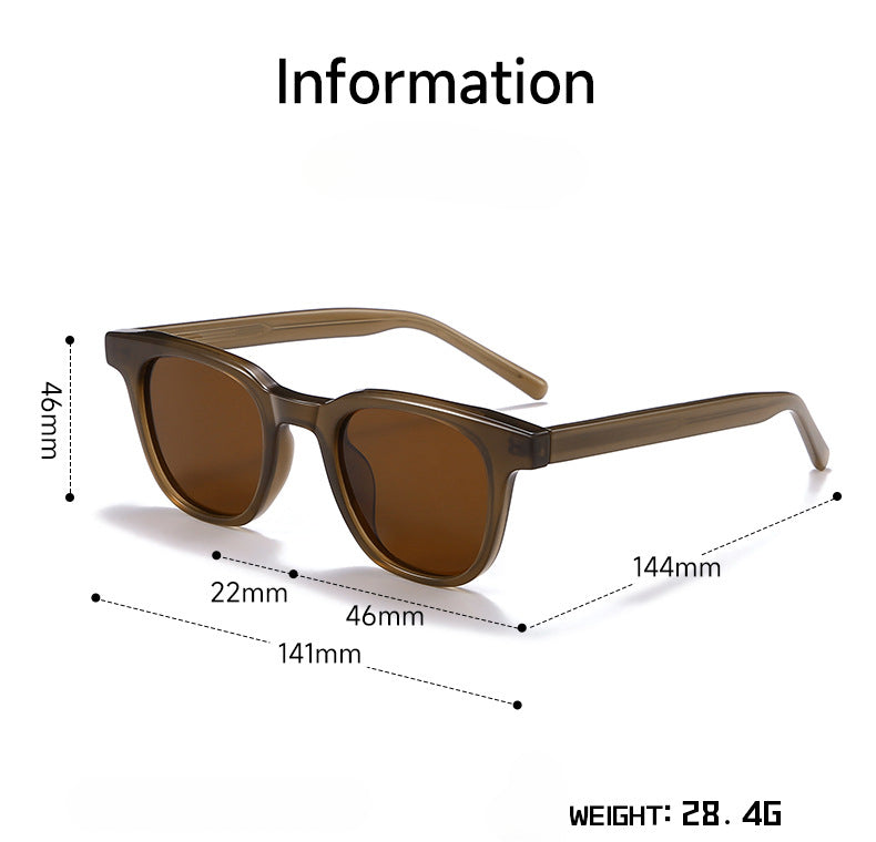 Square Frame Simple Polarized Sunglasses