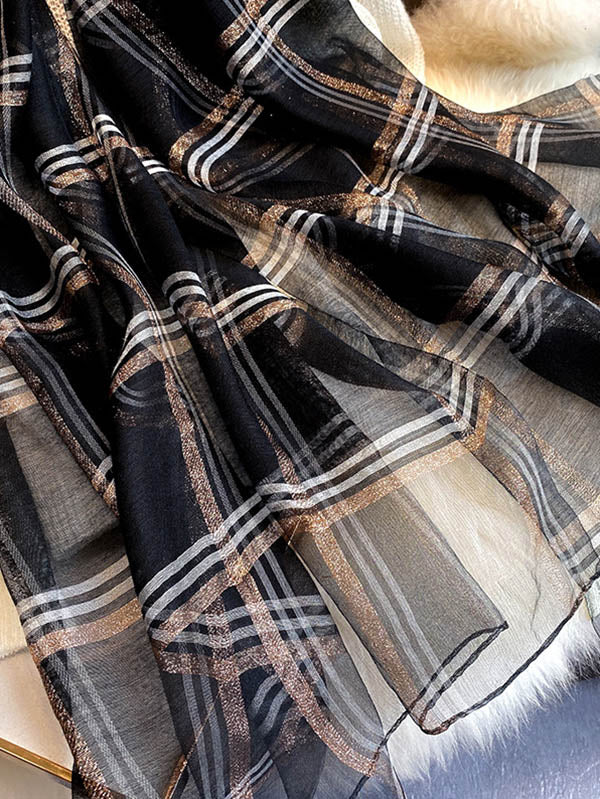 Personality Warm Striped Plaid Scarf
