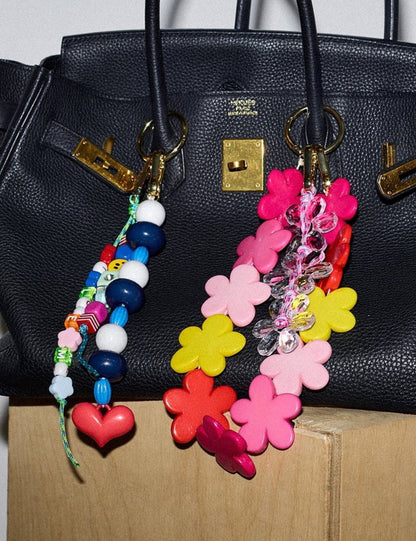 Colorful Flower Beads Keychain Bag Charms