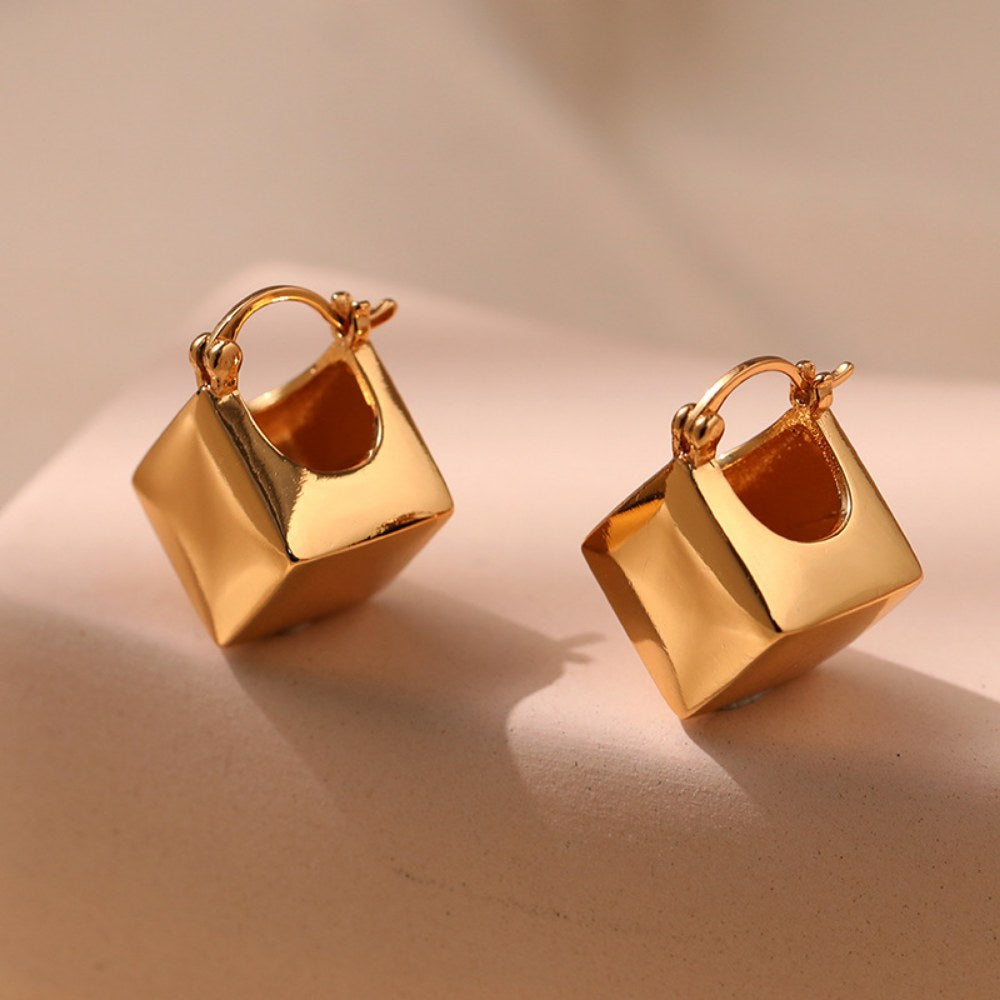 Square Shaped Simple Hoop Earrings