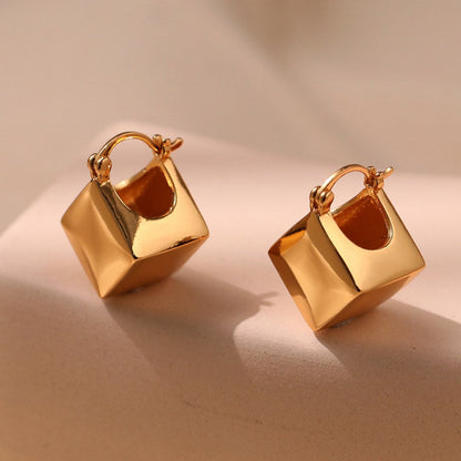 Square Shaped Simple Hoop Earrings