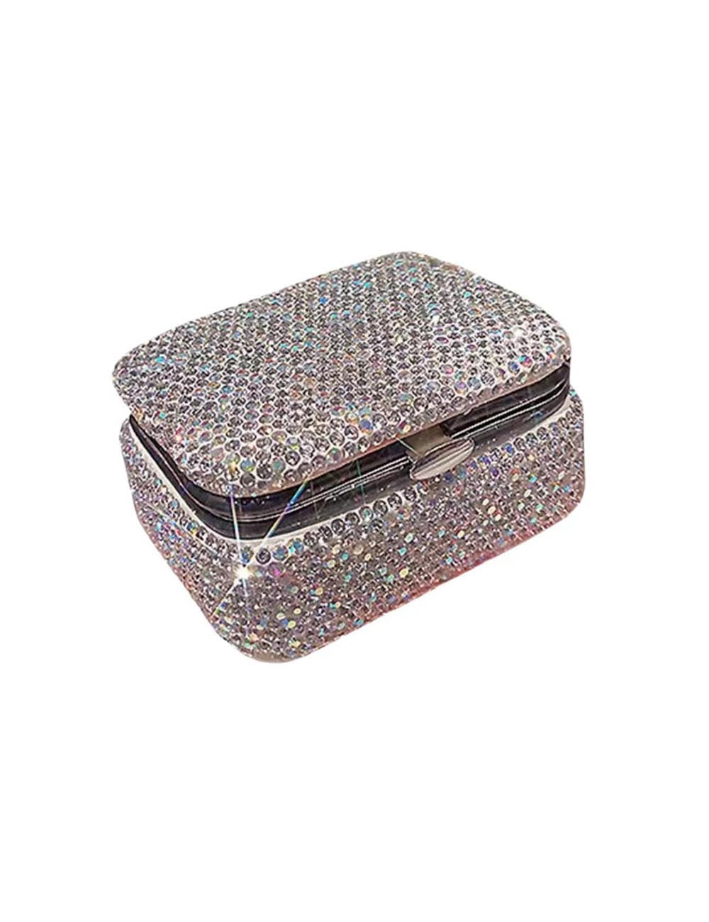 Minimalist Sparking Rhinestone Mini Jewelry Case