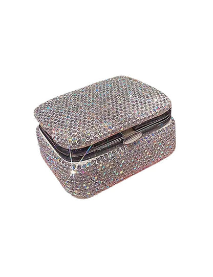 Minimalist Sparking Rhinestone Mini Jewelry Case
