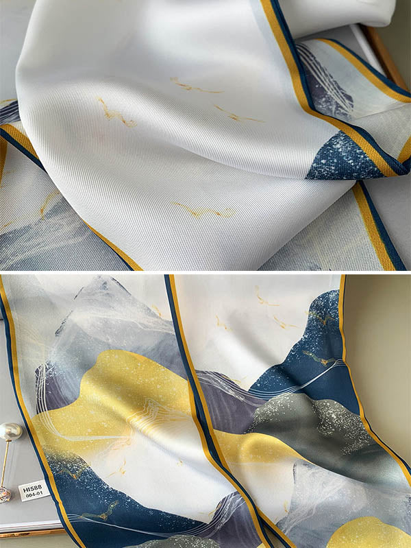 Original Striped&Plaid Print Hair Band&Silk Scarf