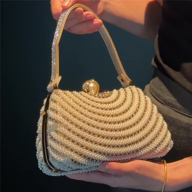 Diamond Pearl Evening Clutch Bag