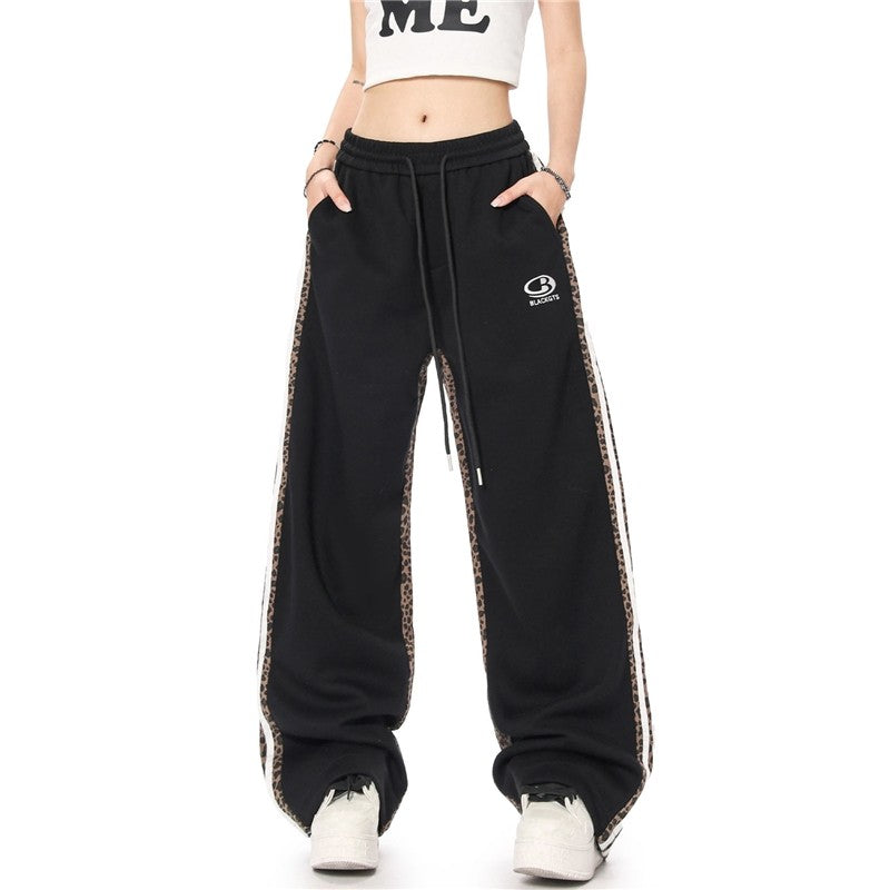 Leopard Print Patchwork Heavyweight Sweatpants