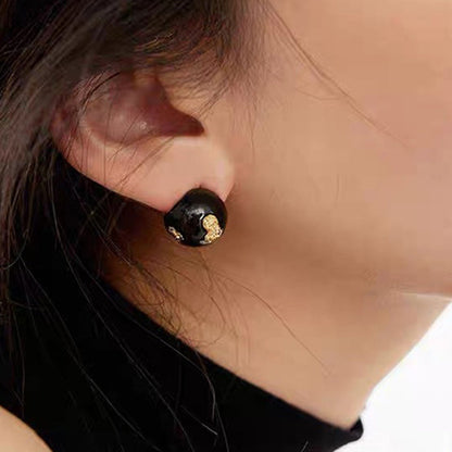 Trendy Round Enamel Drip Glaze Stud Earrings