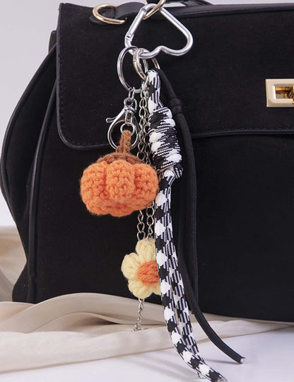 Halloween Pumpkin Rope Braided Bag Charm