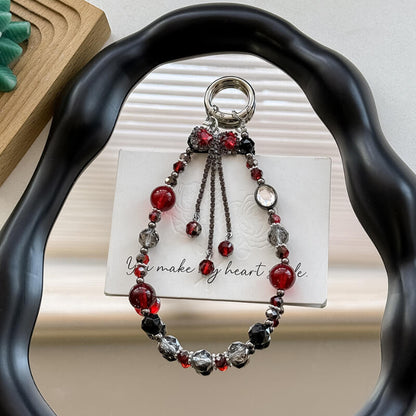 Rhinestone Bow Tassel Crystal Beaded Phone Chain