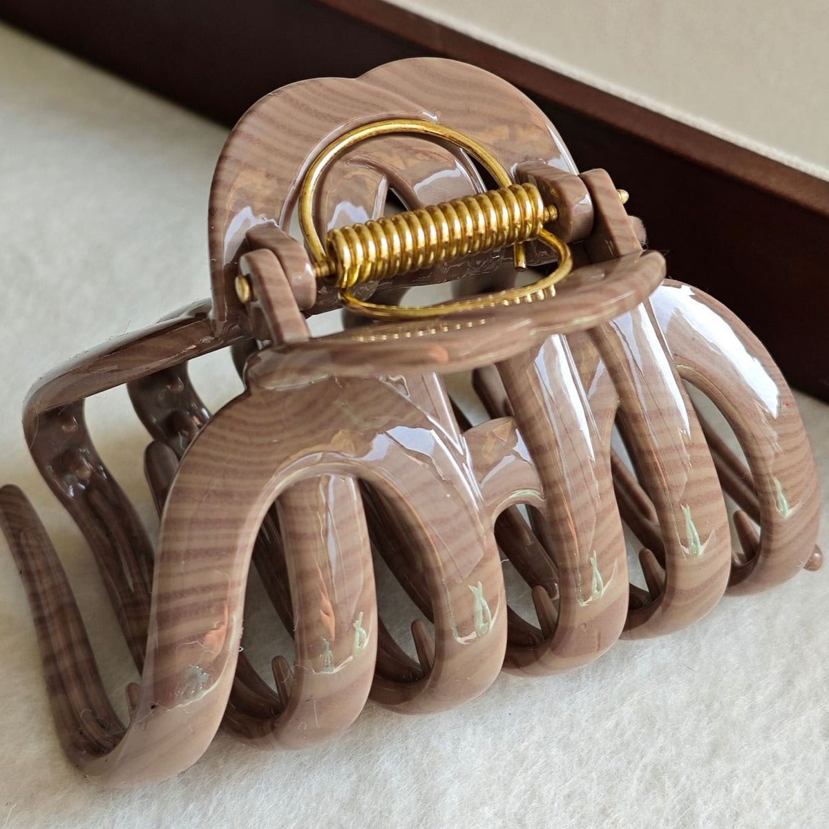 Elegant Large Solid Color Pumpkin Hair Claw