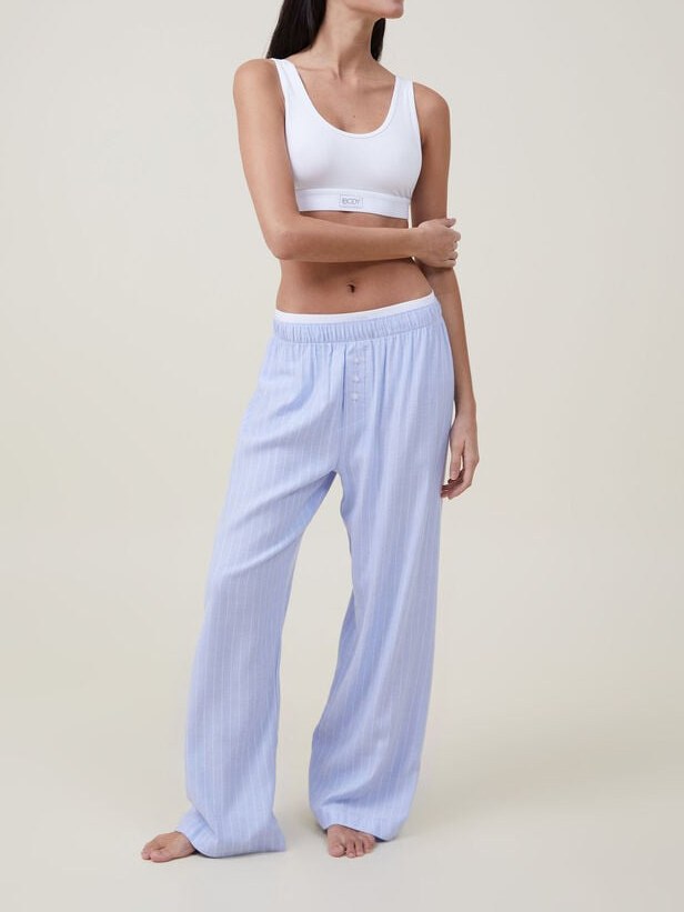 Plaid Loose Pockets Wide Leg Pants