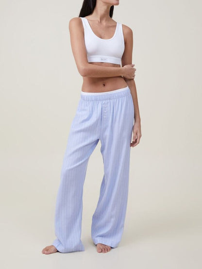 Plaid Loose Pockets Wide Leg Pants