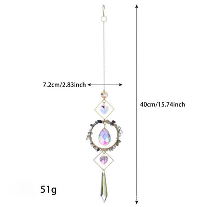 Colorful Stone Cross Crystal Home Hangings