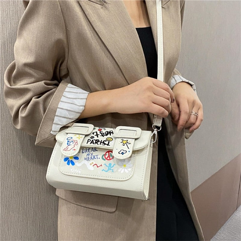 Multicolored Print Wear-Resisting Classic Paneled Bag