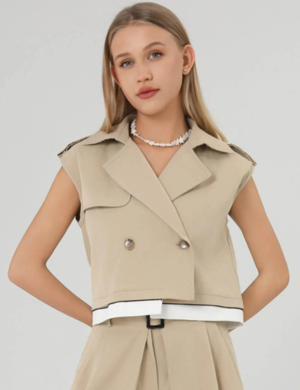 Button Vest and Loose Pants Sets