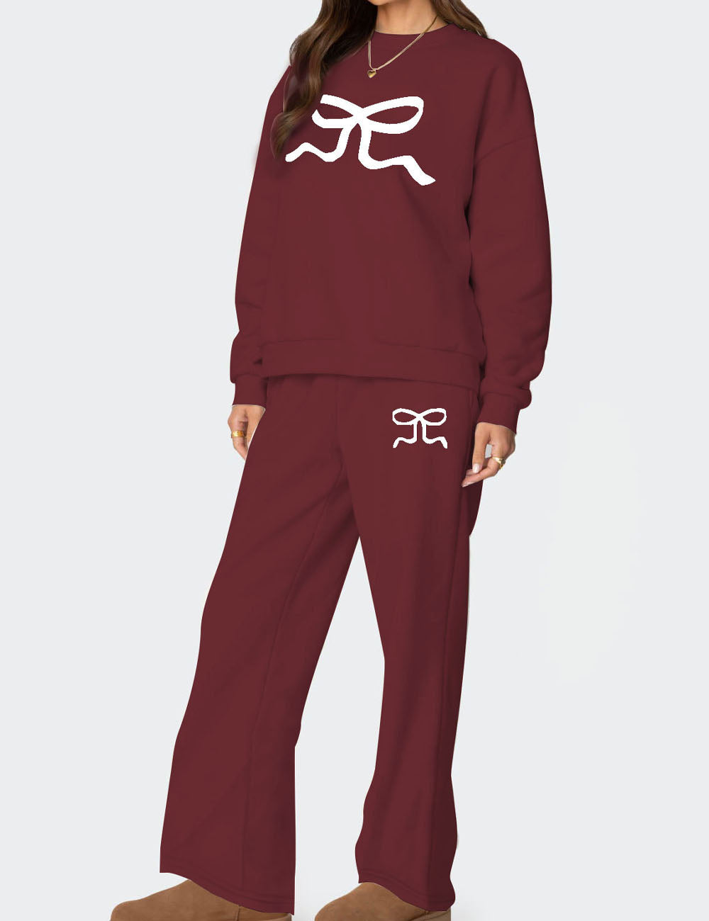 Casual Long Sleeve Thickened Sweatshirt Pants Set