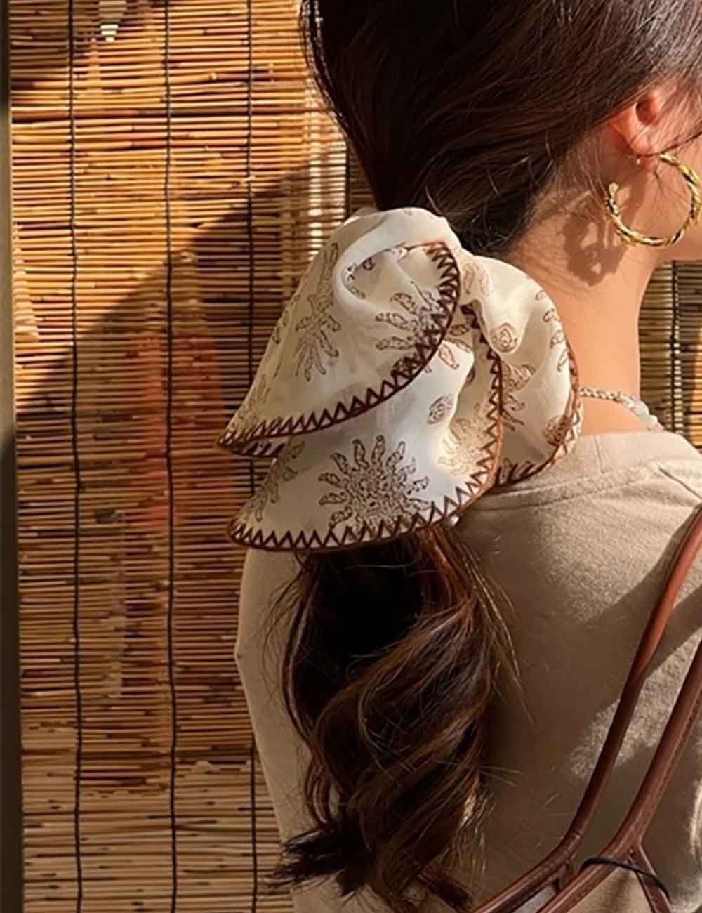 Bohemian Sun Print Elastic Hair Tie