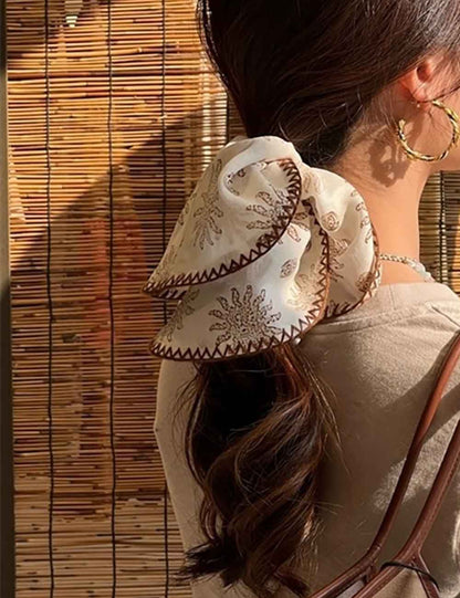 Bohemian Sun Print Elastic Hair Tie