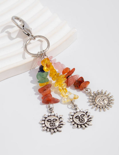 Colorful Stone Tassel Keychain Bag Charms