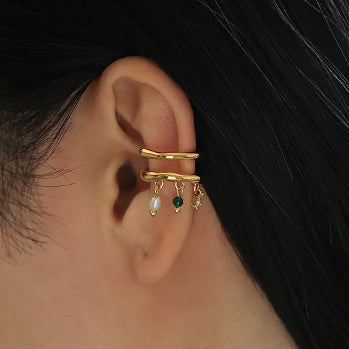 Pearl Layered Zircon Elegant Vintage Clip Earring