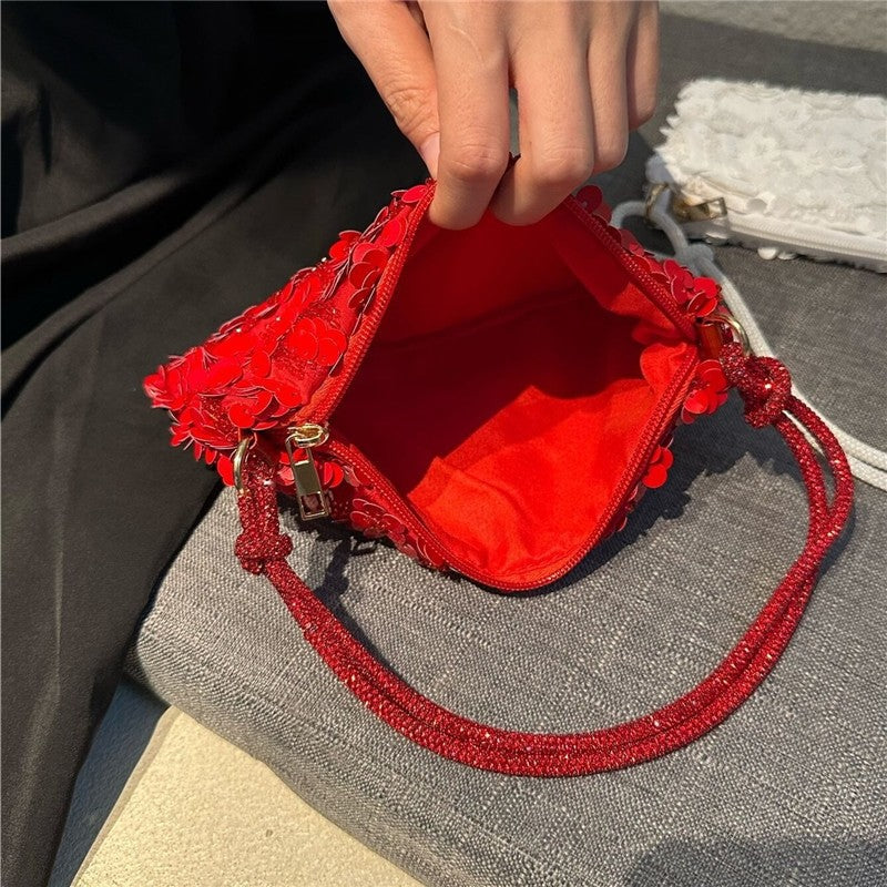 Solid Glitter Evening Clutch