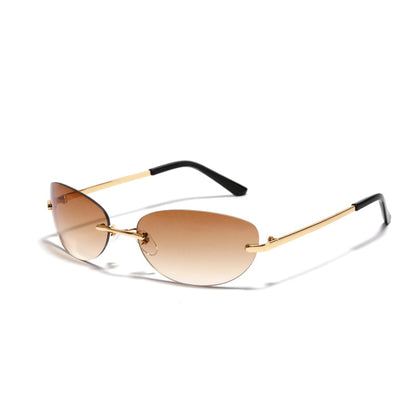 Rimless Retro Metal Minimalist Sunglasses