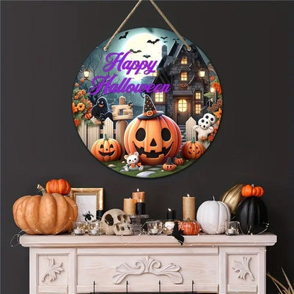 Halloween Wooden Door Sign Hanging Decor