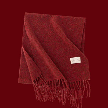 Retro Soft Wool Checkered Fringed Winter Scarf