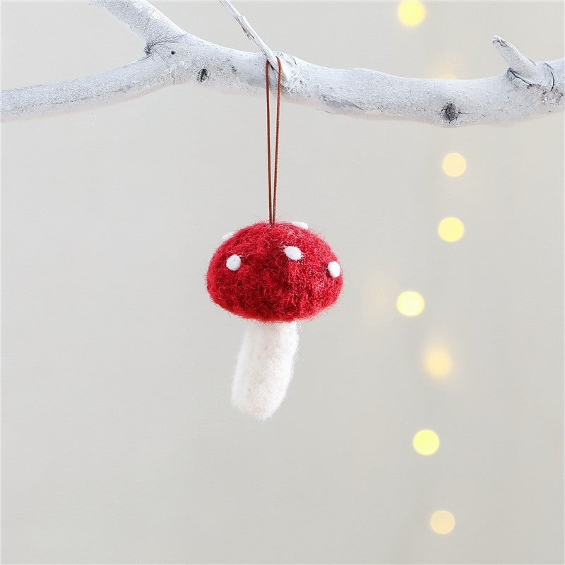 Christmas Fluffy Mushroom Ornament