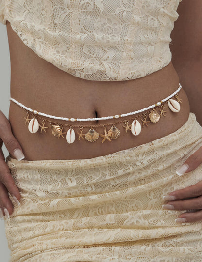 Boho Starfish Conch Pendant Waist Chain