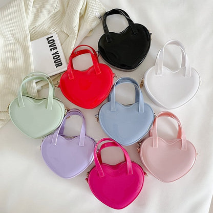 Candy Color Heart Shape Mini Handbag