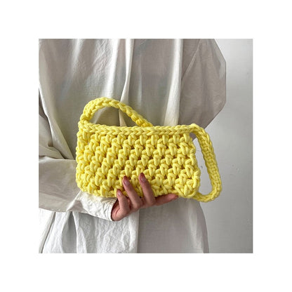 Solid Color Crochet Knitted Shoulder Bag