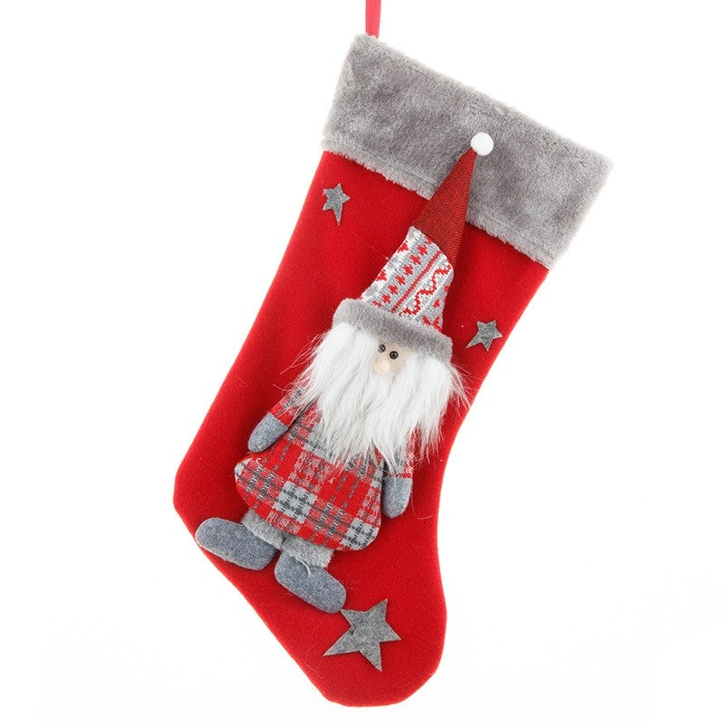 New Faceless Old Man Christmas Socks Christmas Decorations Forester Dolls Red Socks Gift Bag