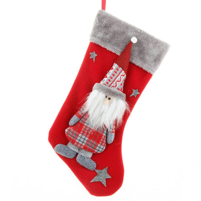 New Faceless Old Man Christmas Socks Christmas Decorations Forester Dolls Red Socks Gift Bag