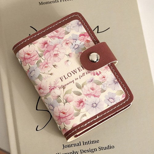 Vintage Floral Leather Card Cases