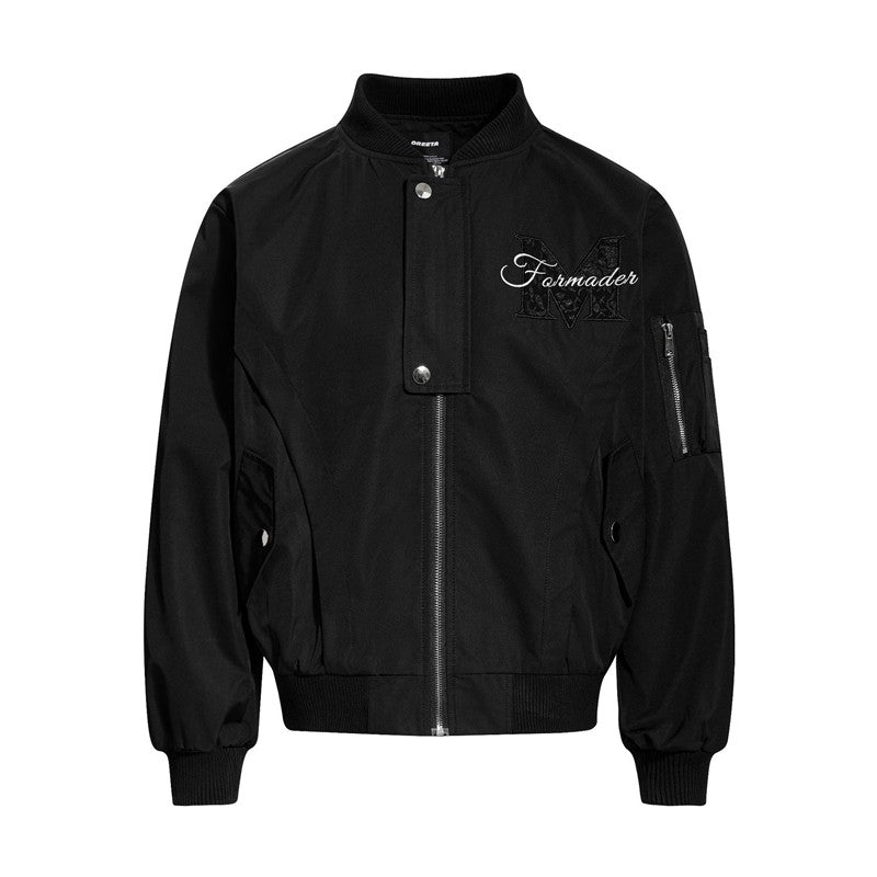 Premium Flight Jacket Heavy Floral Embroidery Casual Coat