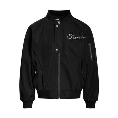 Premium Flight Jacket Heavy Floral Embroidery Casual Coat