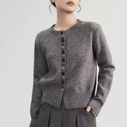 New Round Neck Cardigan Sweater