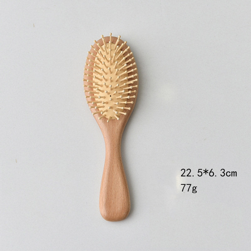 Wooden Handle Large Silicone Cushion Hair Combs