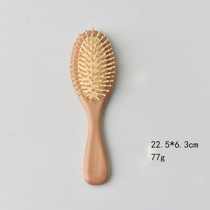 Wooden Handle Large Silicone Cushion Hair Combs