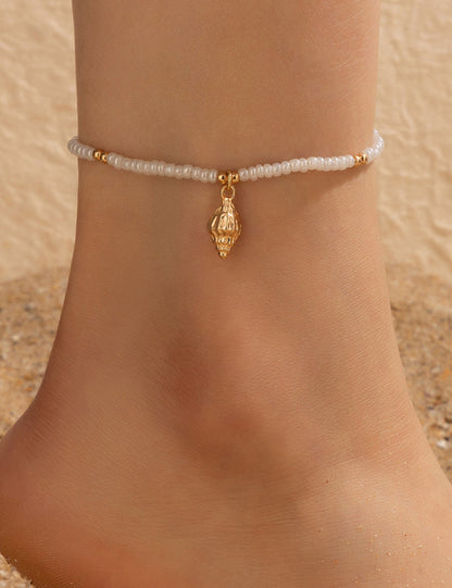 Shell Conch Scallop Beading Anklet