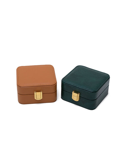 Solid Color Portable Travel Jewelry Case