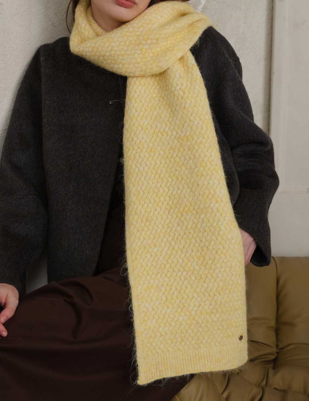 Solid Color Cozy Textured Winter Knit Scarf