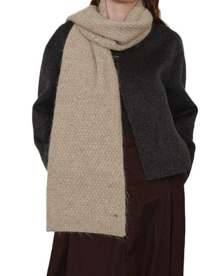 Solid Color Cozy Textured Winter Knit Scarf