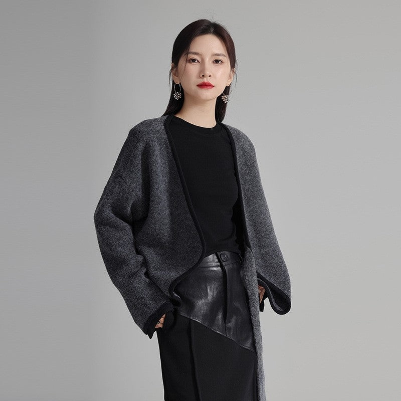 Lace-Up Sweater Coat