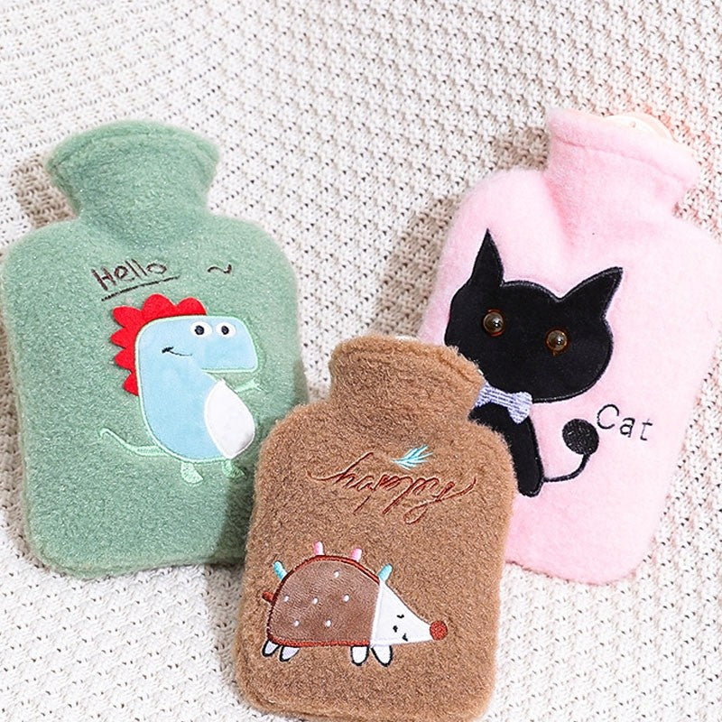 Cartoon Printed Flannelette Cover Infusing Water Hot Water Bag