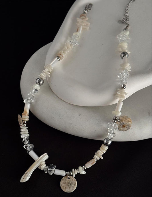 Beach Style Irregular Shell Beaded Necklace